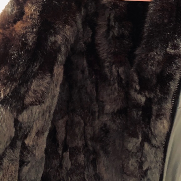 Vintage Black Lambskin & Fur Bomber Jacket - Picture 5 of 16